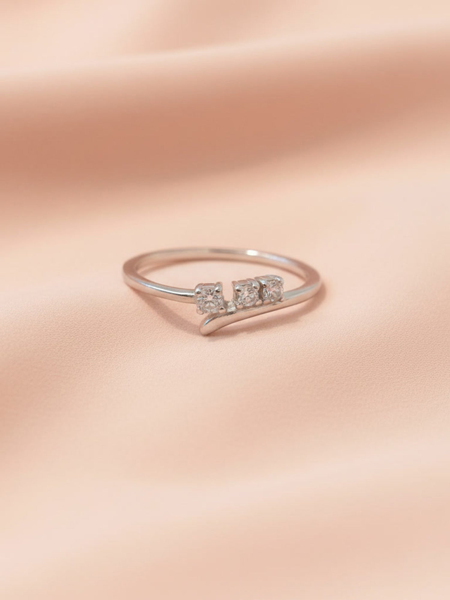 Silver Trio Shimmer Bypass Ring