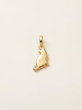 Sitting Cat Silhouette Gold Pendant