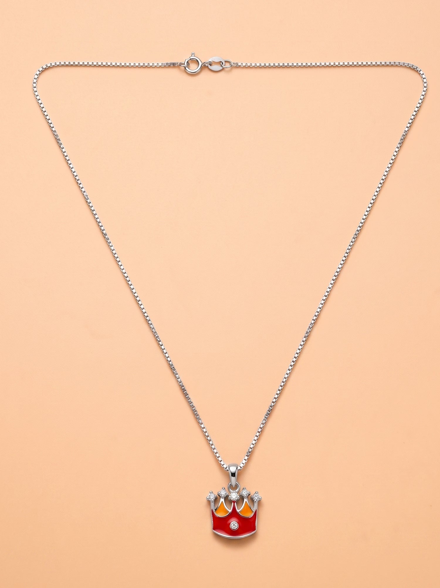 Kids Royal Enamel Crown Pendant Necklace