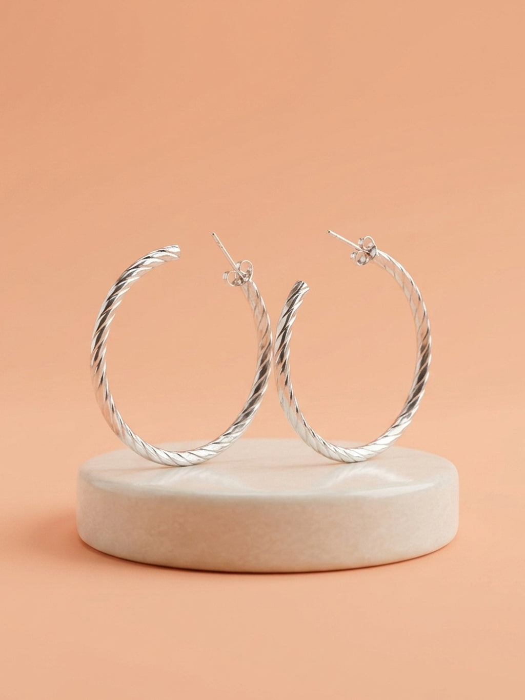 Sculptural Twisted Open Hoops
