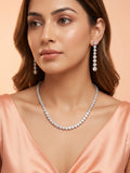 Pavé CZ Tennis Necklace & Linear Drop Earring Set