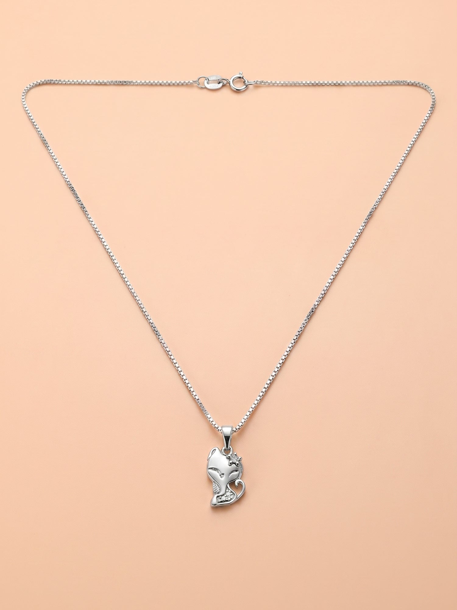 "Baby" Flower Kitty Pendant Necklace for Kids