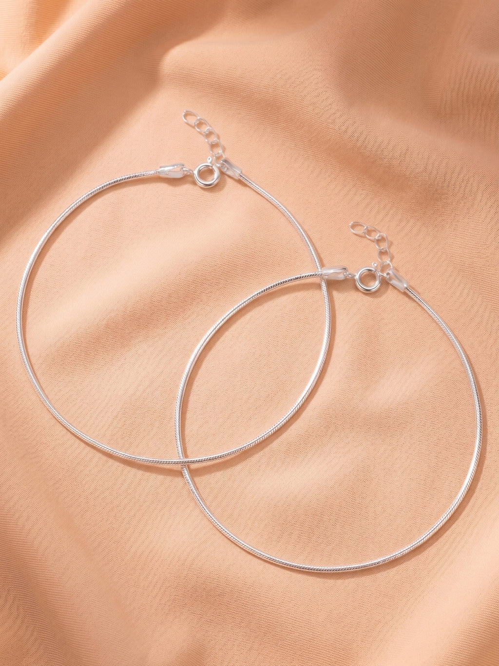 Plain Snake Chain Anklet Set of Two