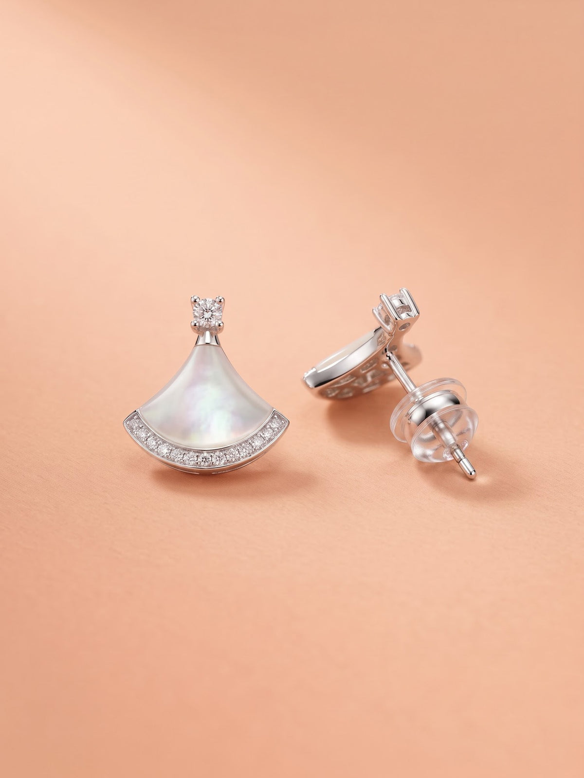 The Imperial Fan Mother-of-Pearl & CZ Drop Earrings