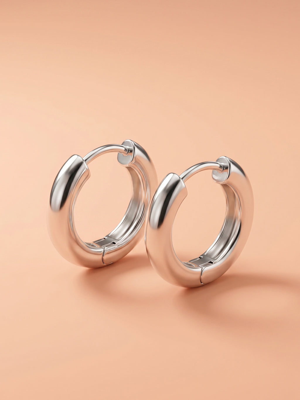 Polished High-Shine Huggie Hoops