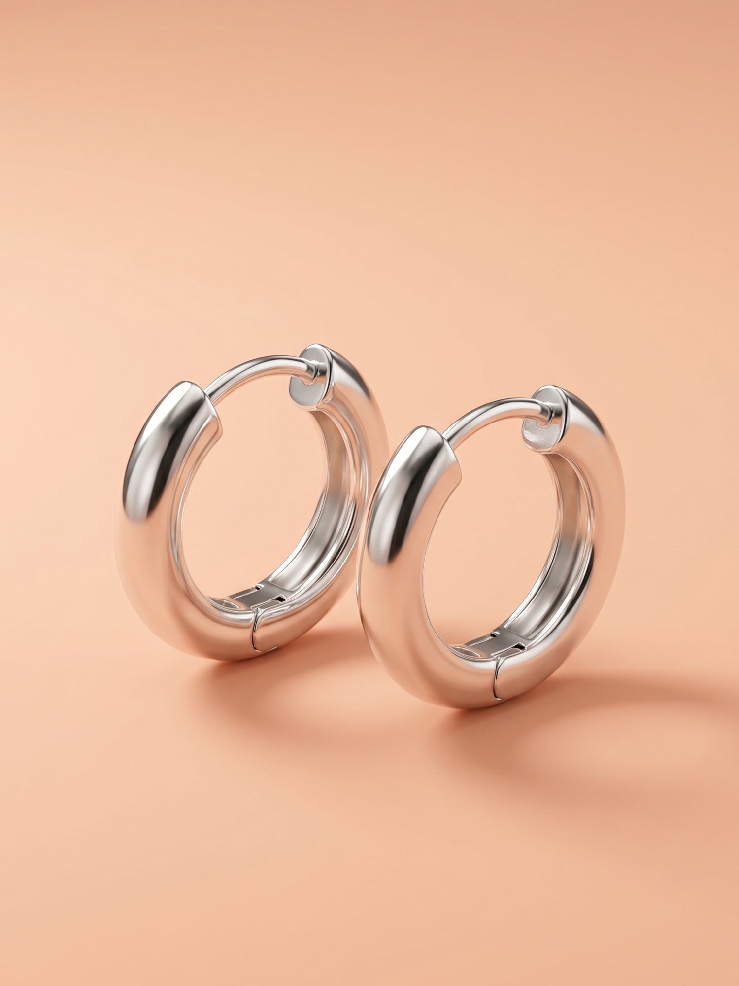 Polished High-Shine Huggie Hoops