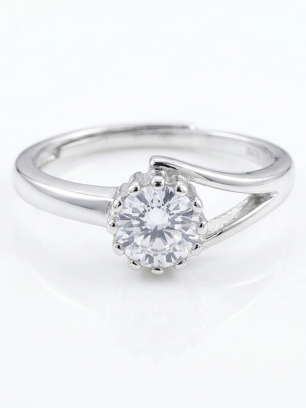 Radiant Crown Solitaire Ring