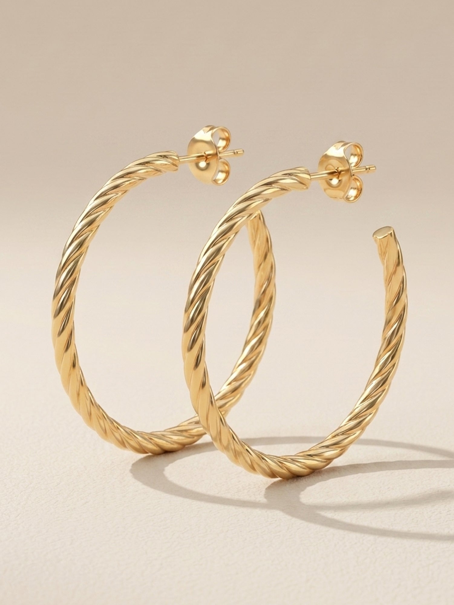 Gilded Spiral C-Hoops