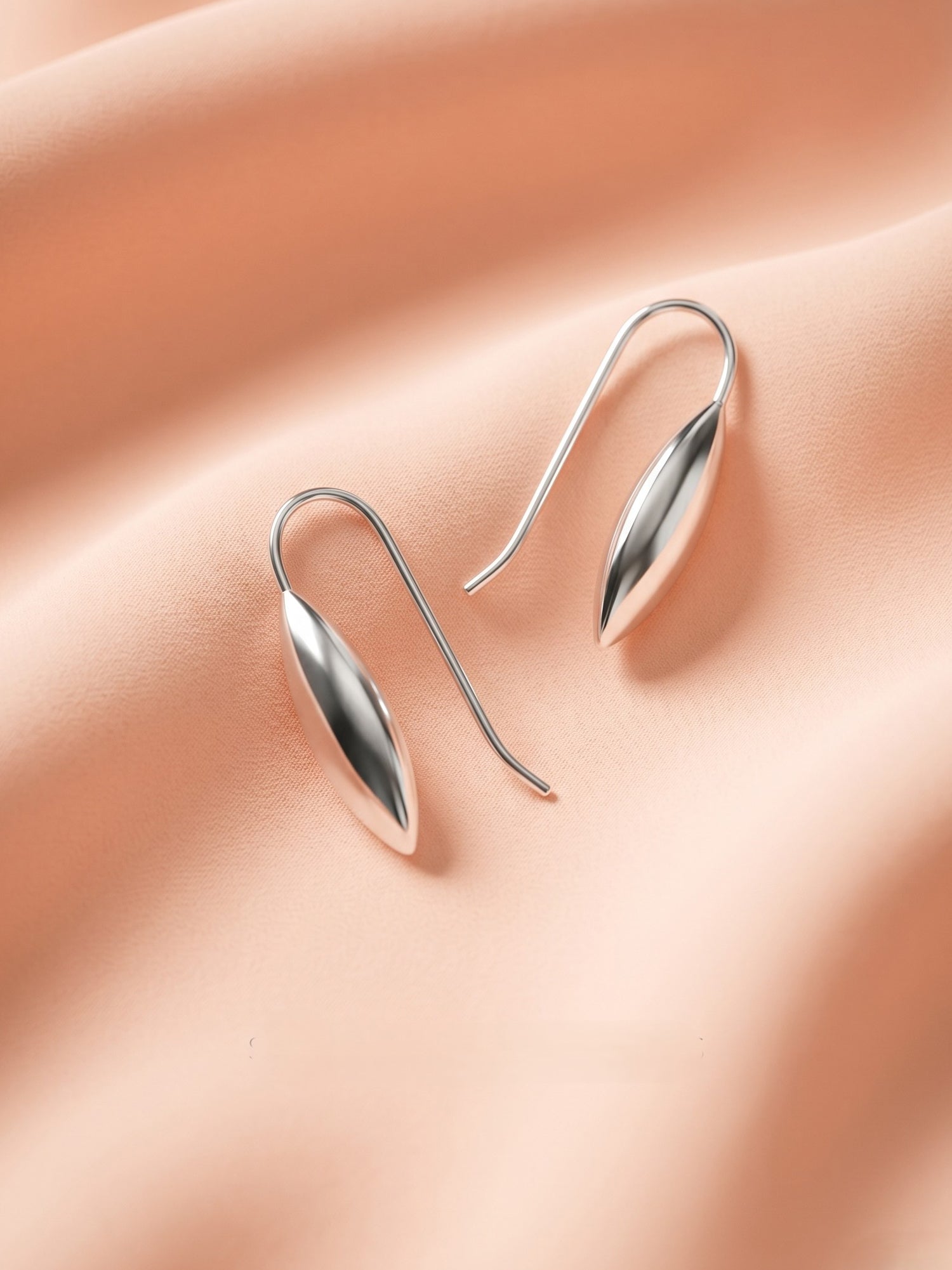 Sculptural Domed Teardrop Hook Earrings