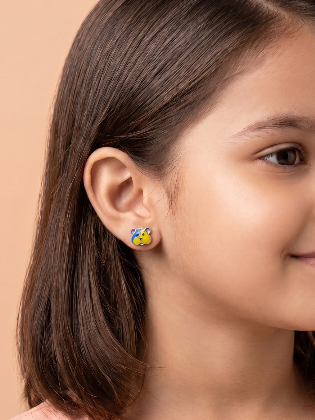 Playful Two-Tone Bear Studs