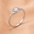 Fluid Bypass Solitaire Ring