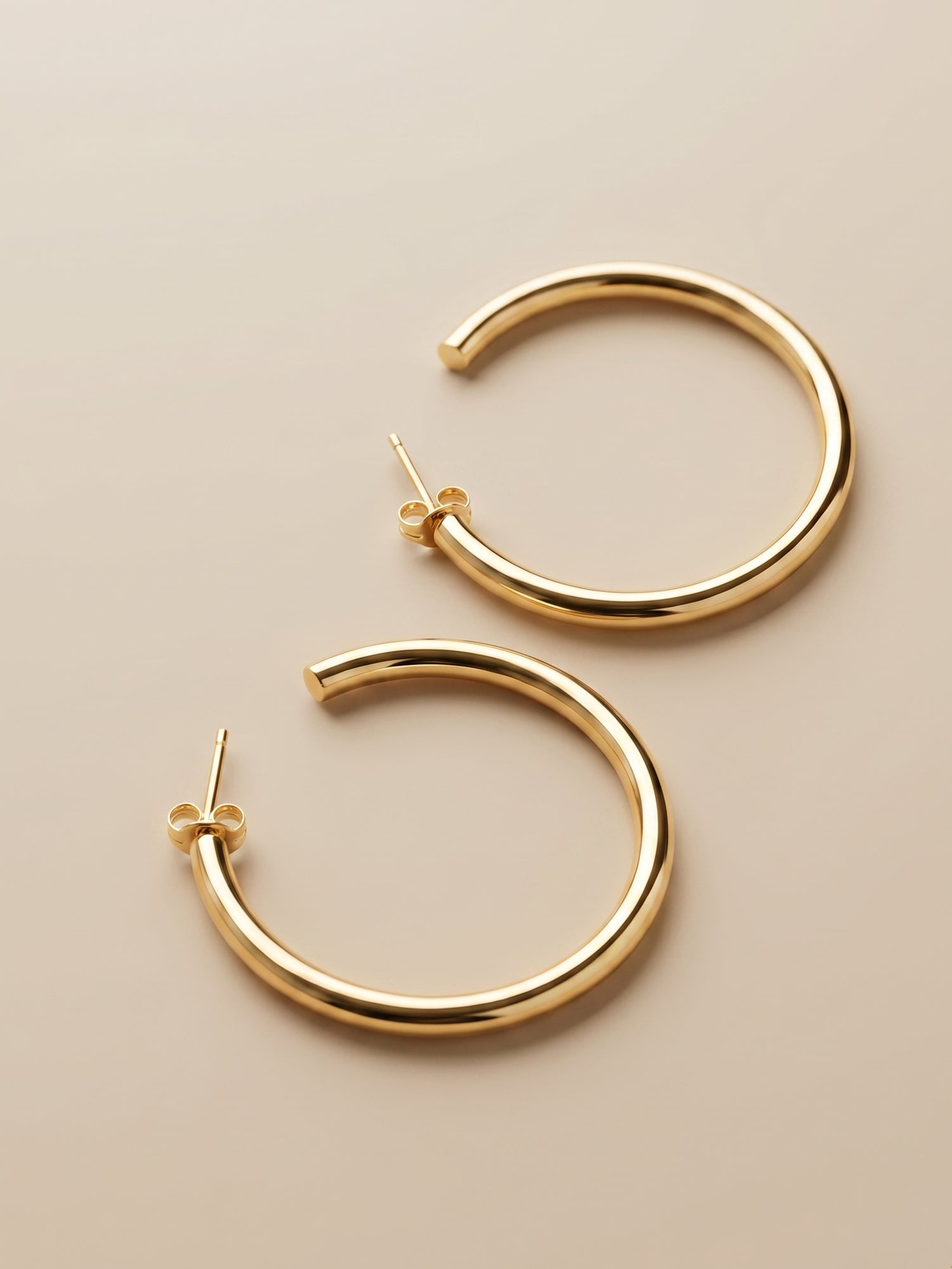 Gilded Minimalist Crescent Hoops