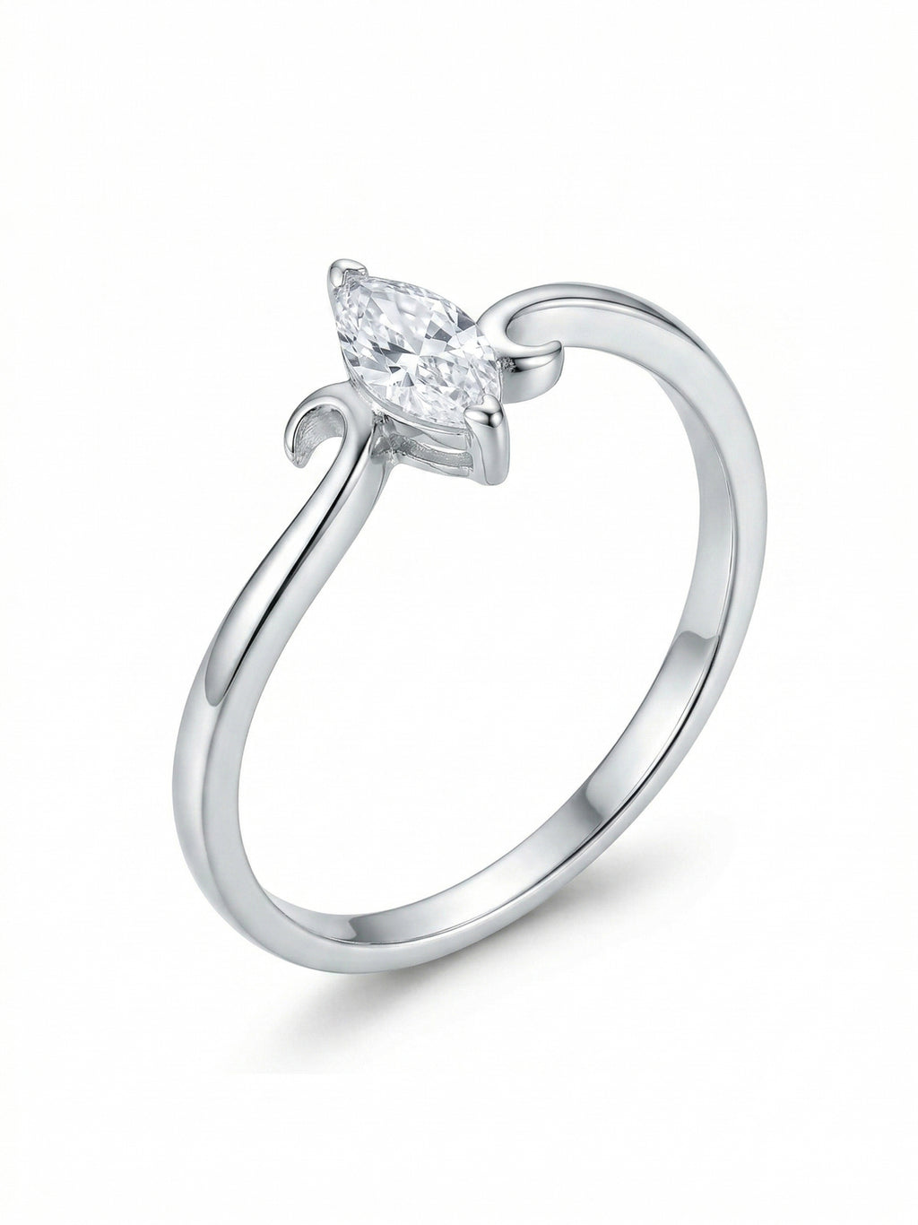 Marquise Swirl Solitaire Ring