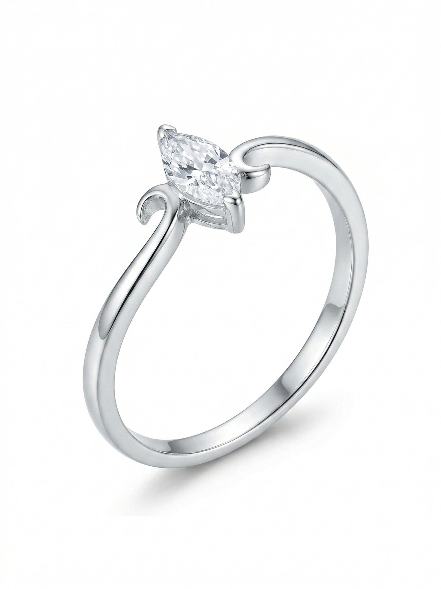 Marquise Swirl Solitaire Ring