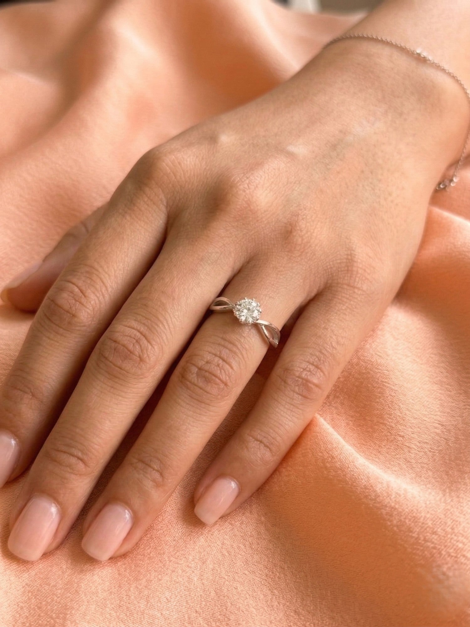 Infinity Halo Solitaire Ring