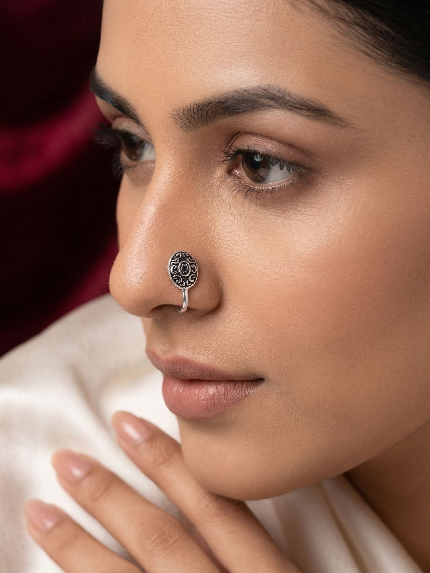 Medallion Scroll Nose Pin