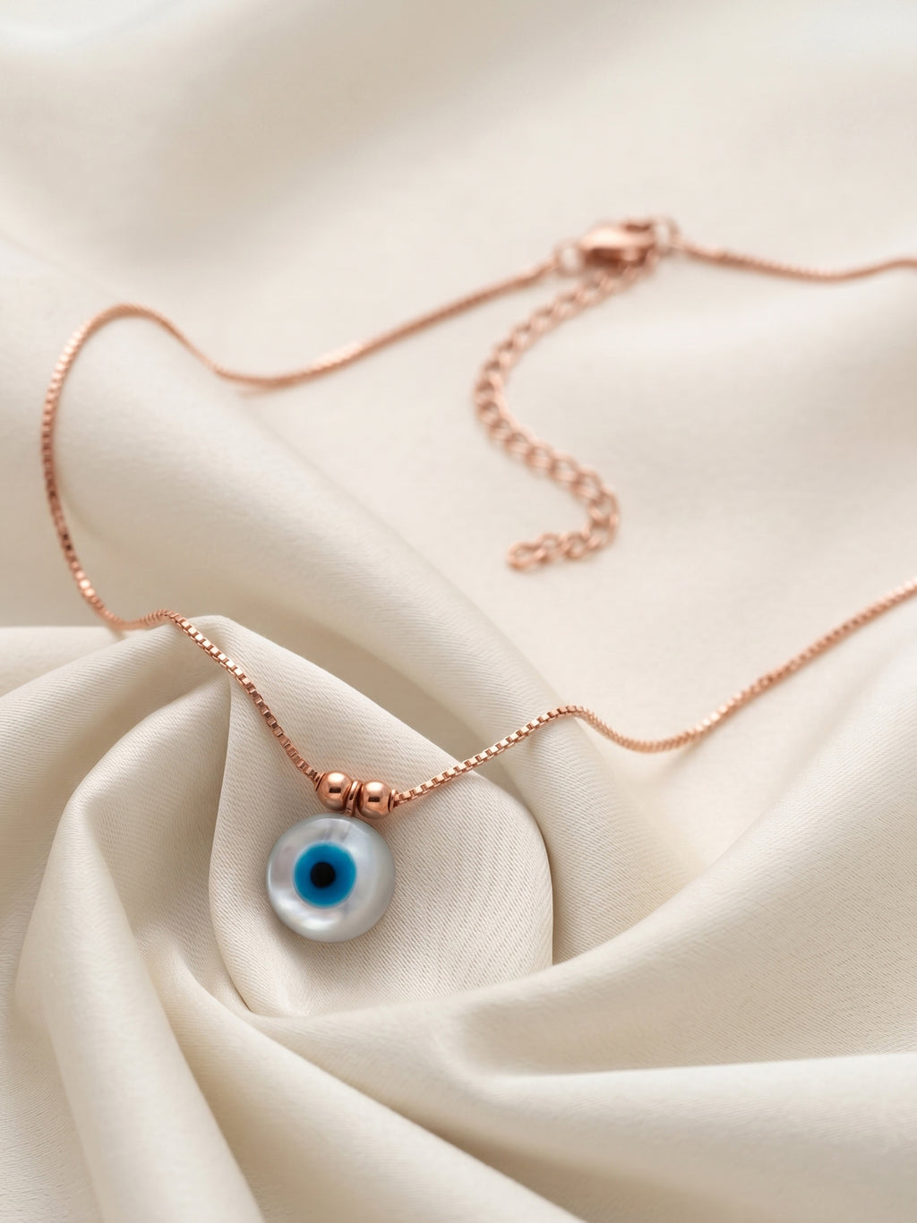 Evil Eye Pendant Necklace in Rose Gold