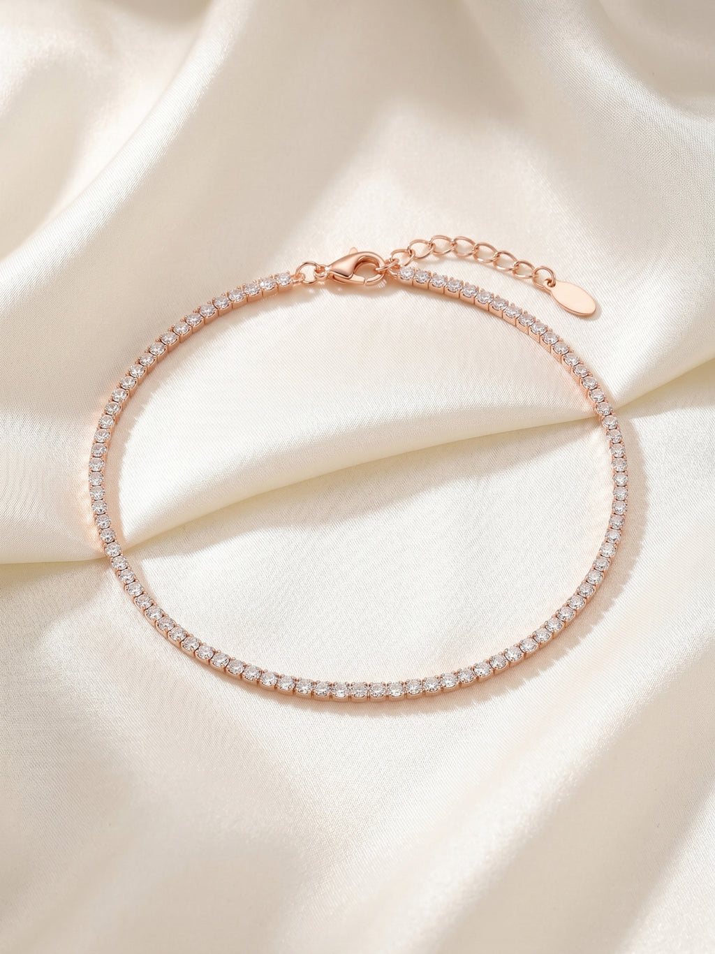 Rosé Sparkle Cubic Zirconia Tennis Anklet
