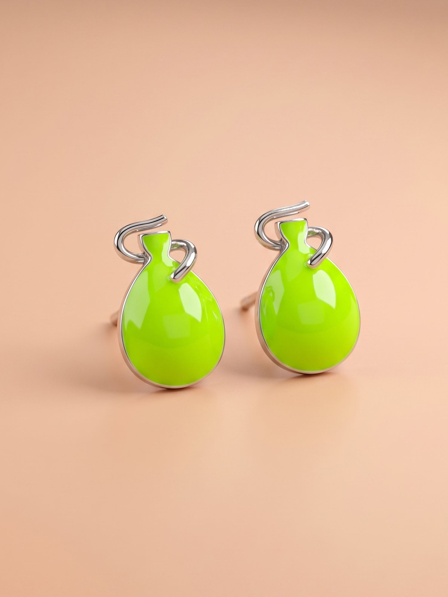 Electric Lime Balloon Studs