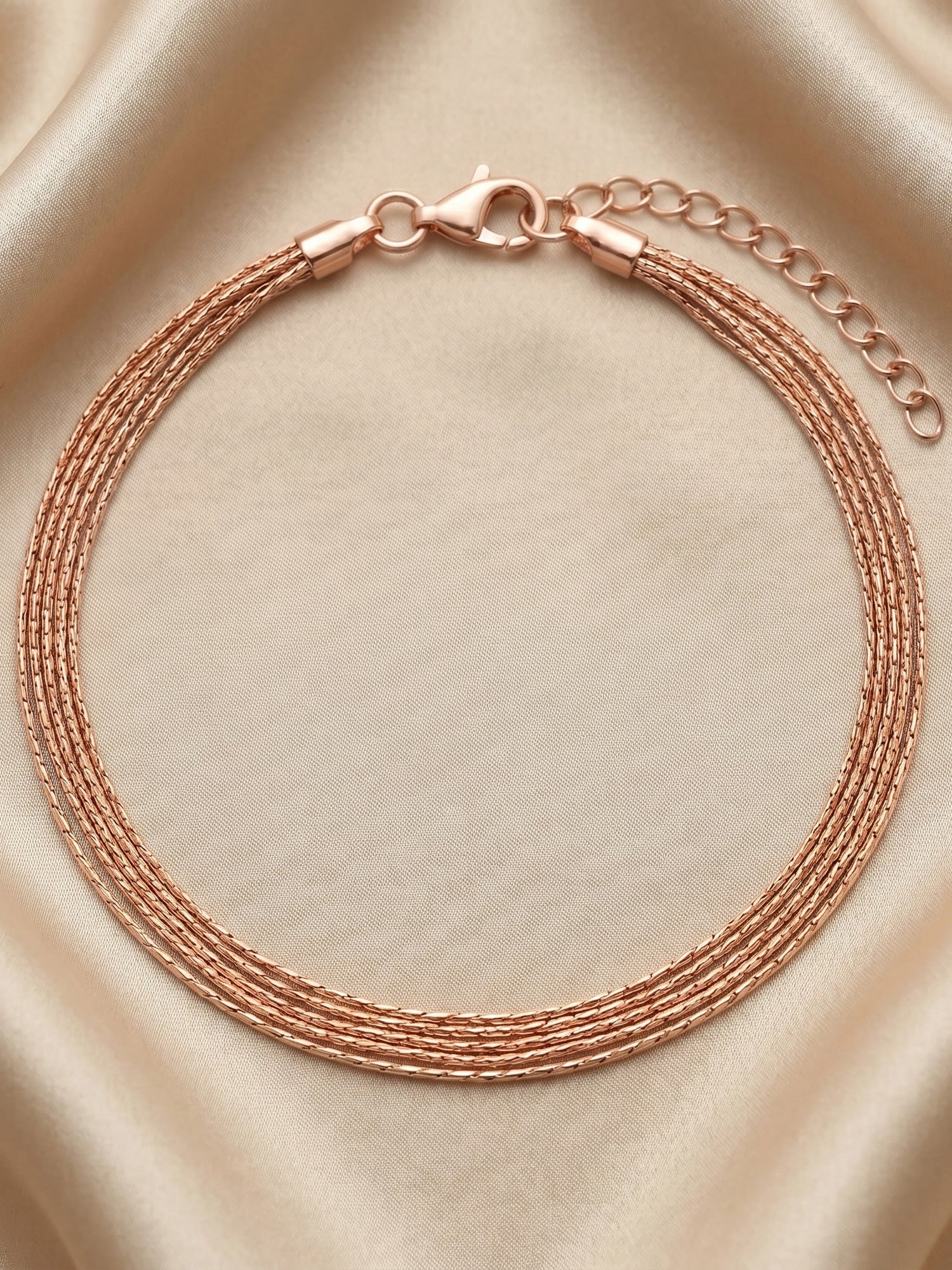 Roseate Intricate Multi-Strand Mesh Bracelet
