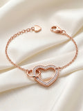 Pavé Interlocking Heart & Circle Chain Bracelet