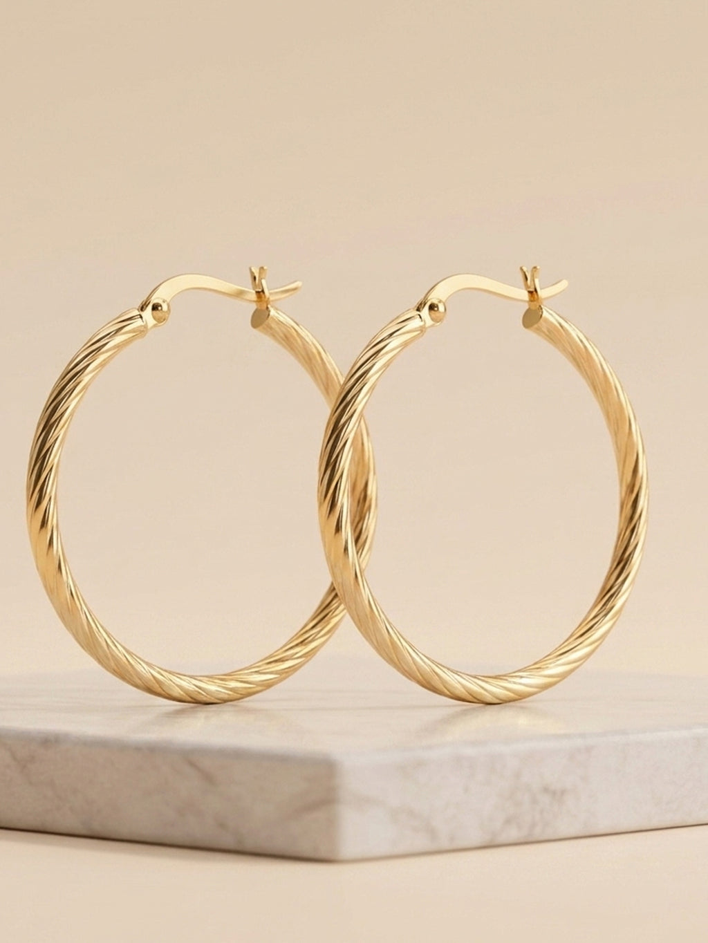 Gilded Helical Hoop Earrings