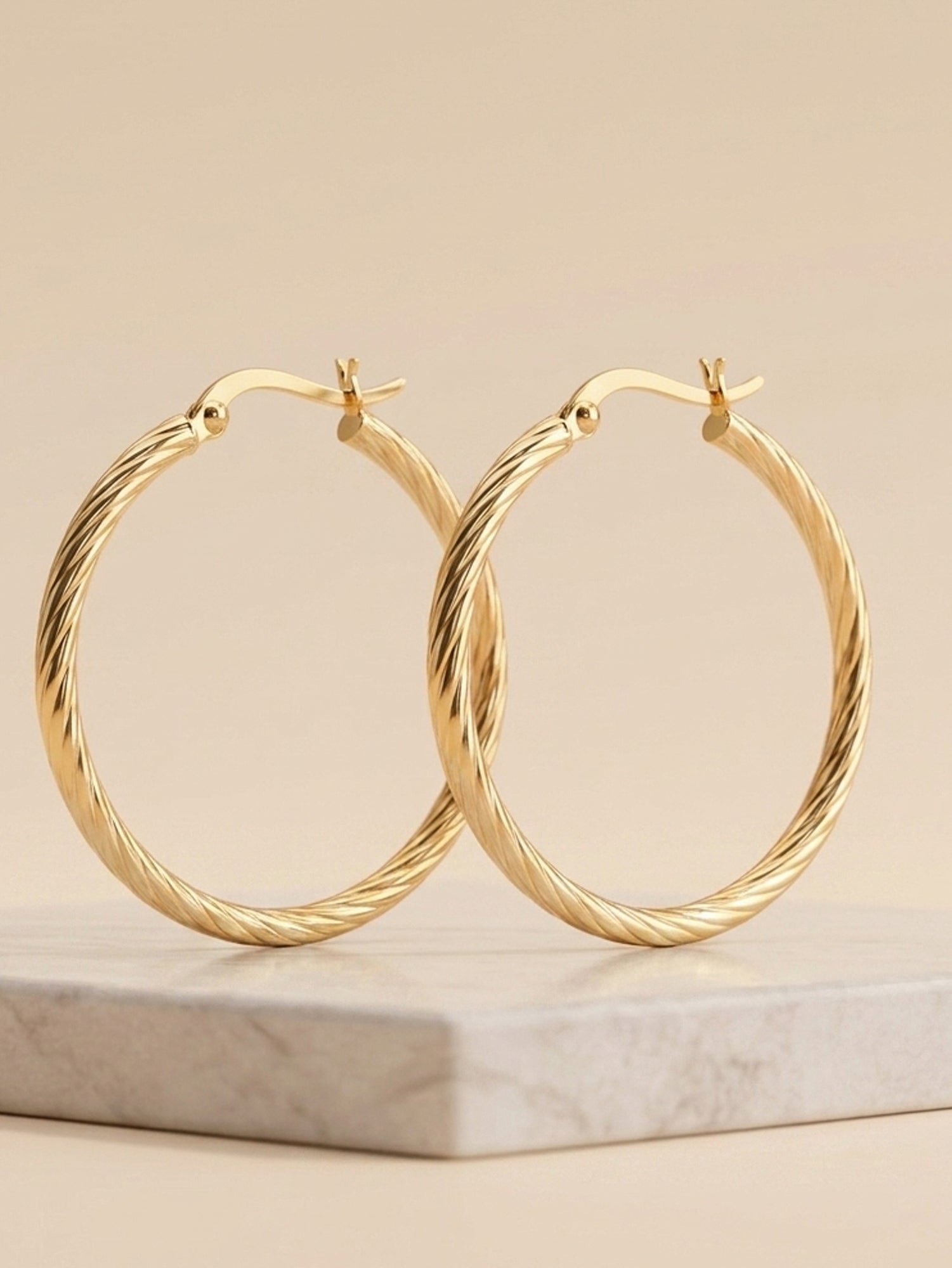 Gilded Helical Hoop Earrings