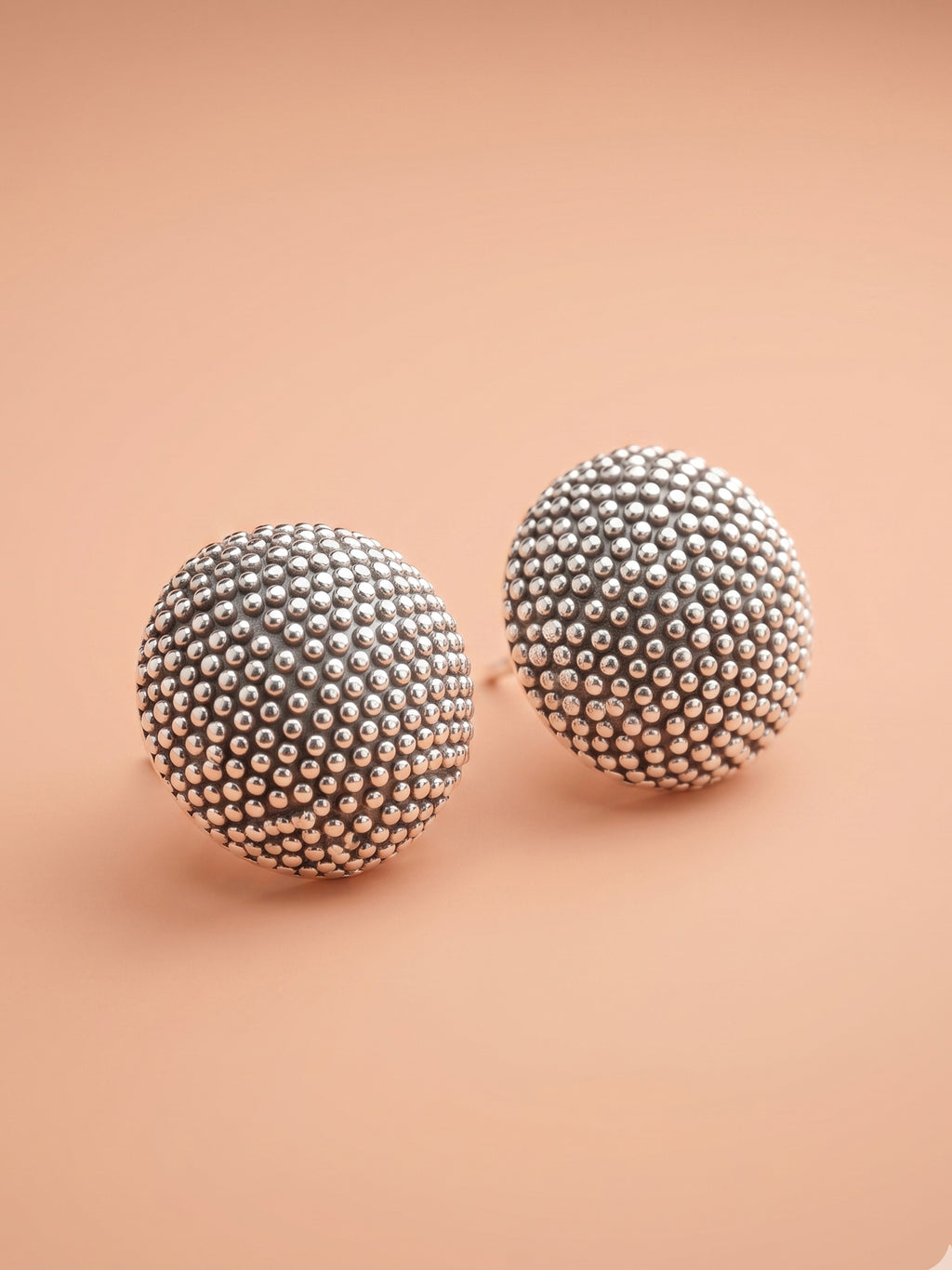 Granulated Orb Sculptural Studs