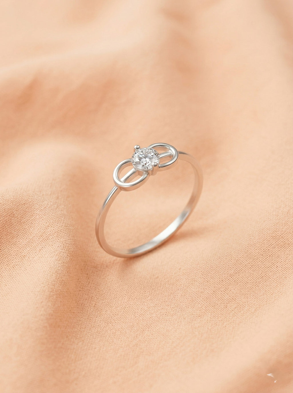 Silver Infinity Sparkle Solitaire Ring