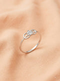 Silver Infinity Sparkle Solitaire Ring
