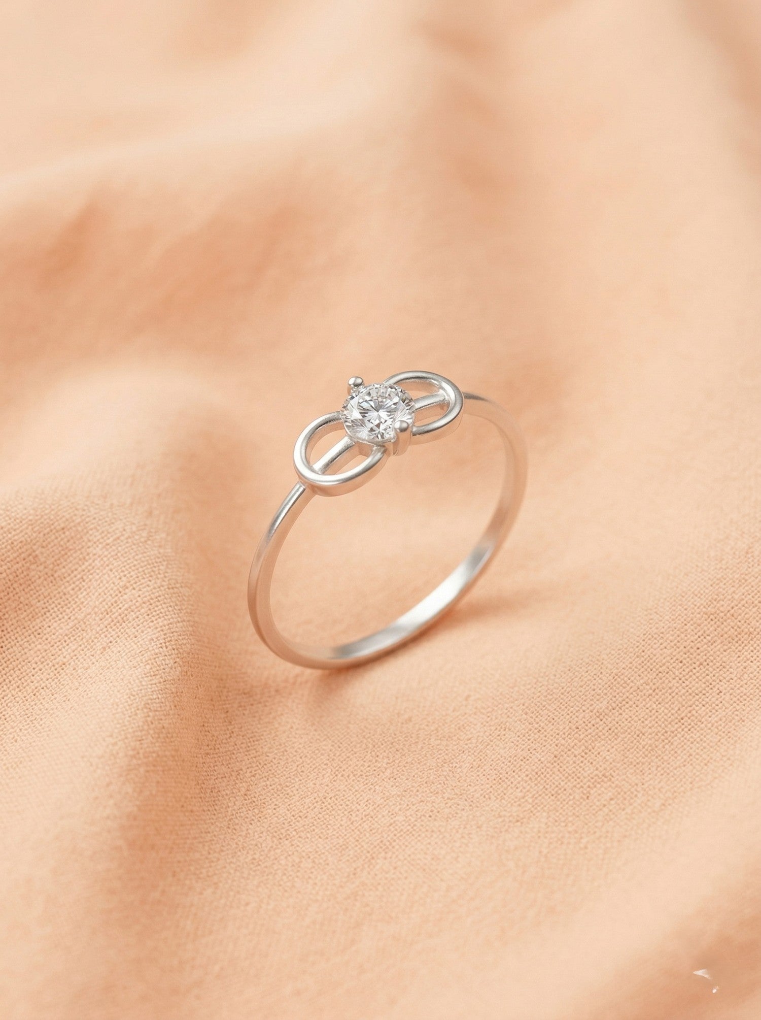 Silver Infinity Sparkle Solitaire Ring