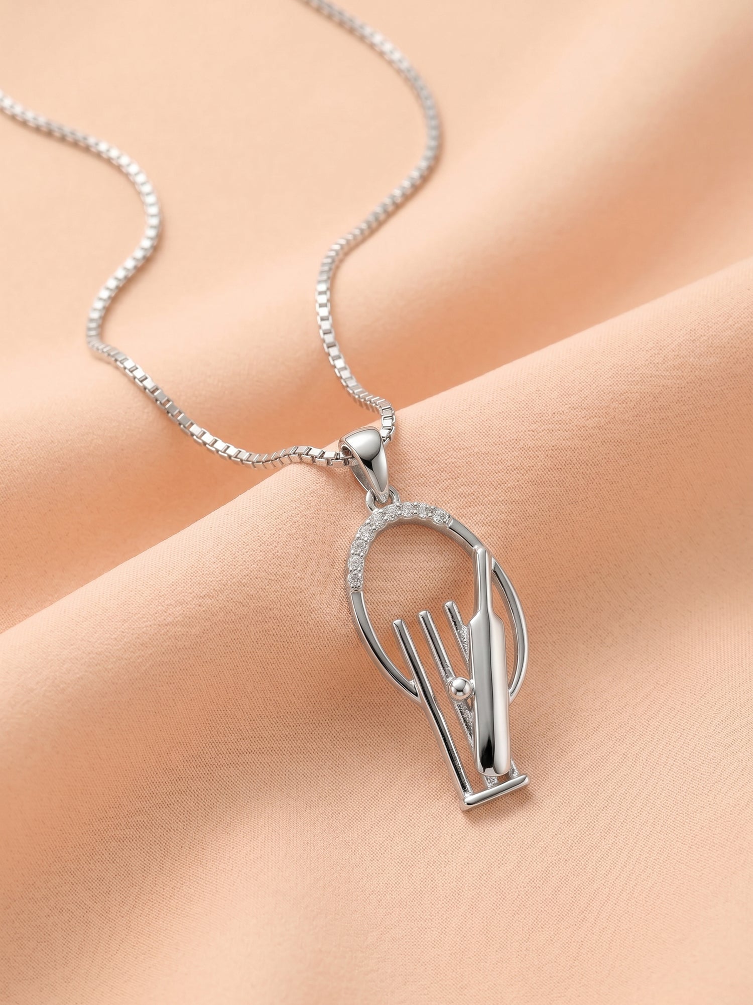 Cricket Bat and Stumps Oval Pendant Necklace