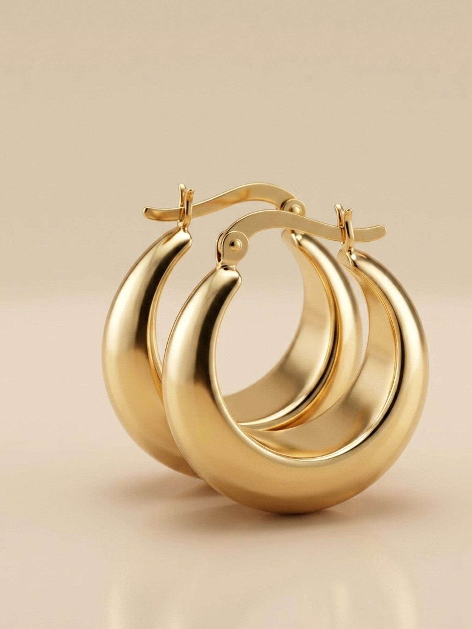 Gilded Crescent Dome Hoops