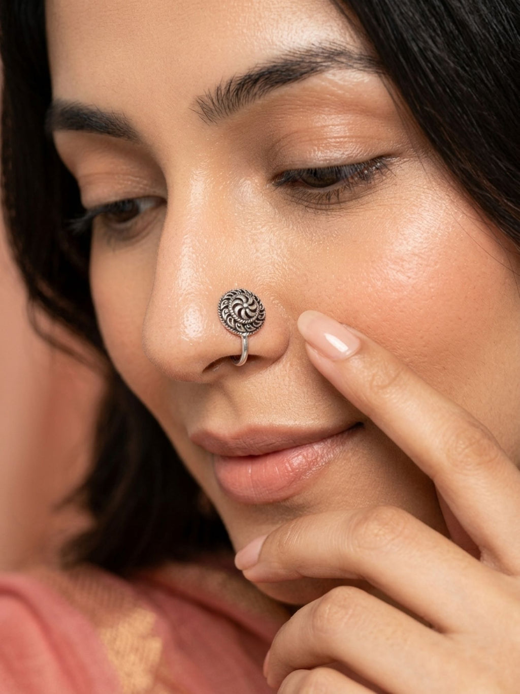 Antique Swirl Mandala Nose Pin