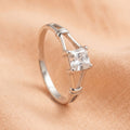 Architectural Princess Solitaire Ring