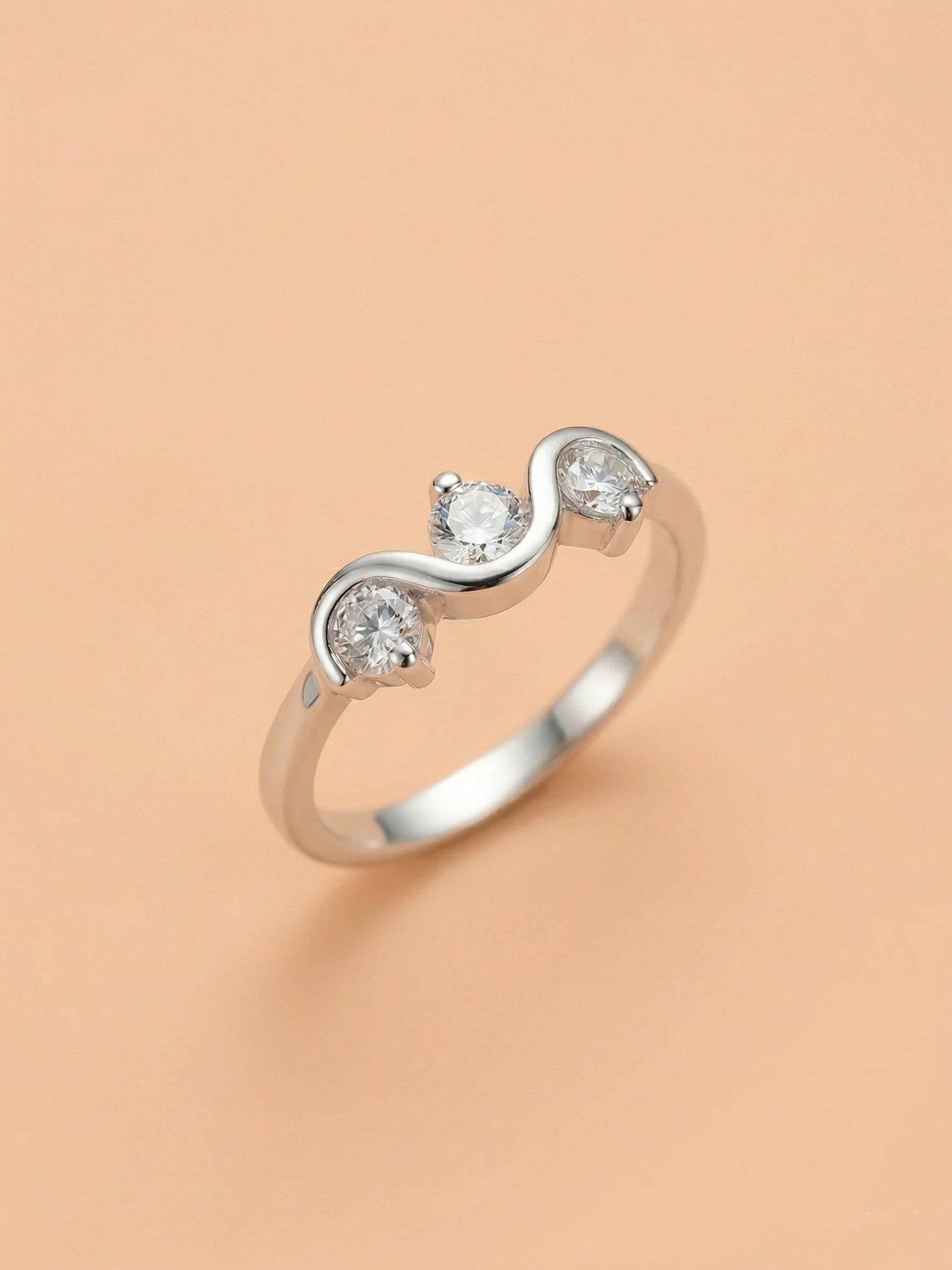 Serpentine Triple Stone Bypass Ring
