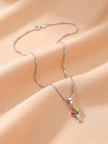Kids Miniature Tulip Bouquet Enamel Pendant Necklace