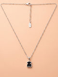 The Onyx Silhouette Bear Pendant Necklace