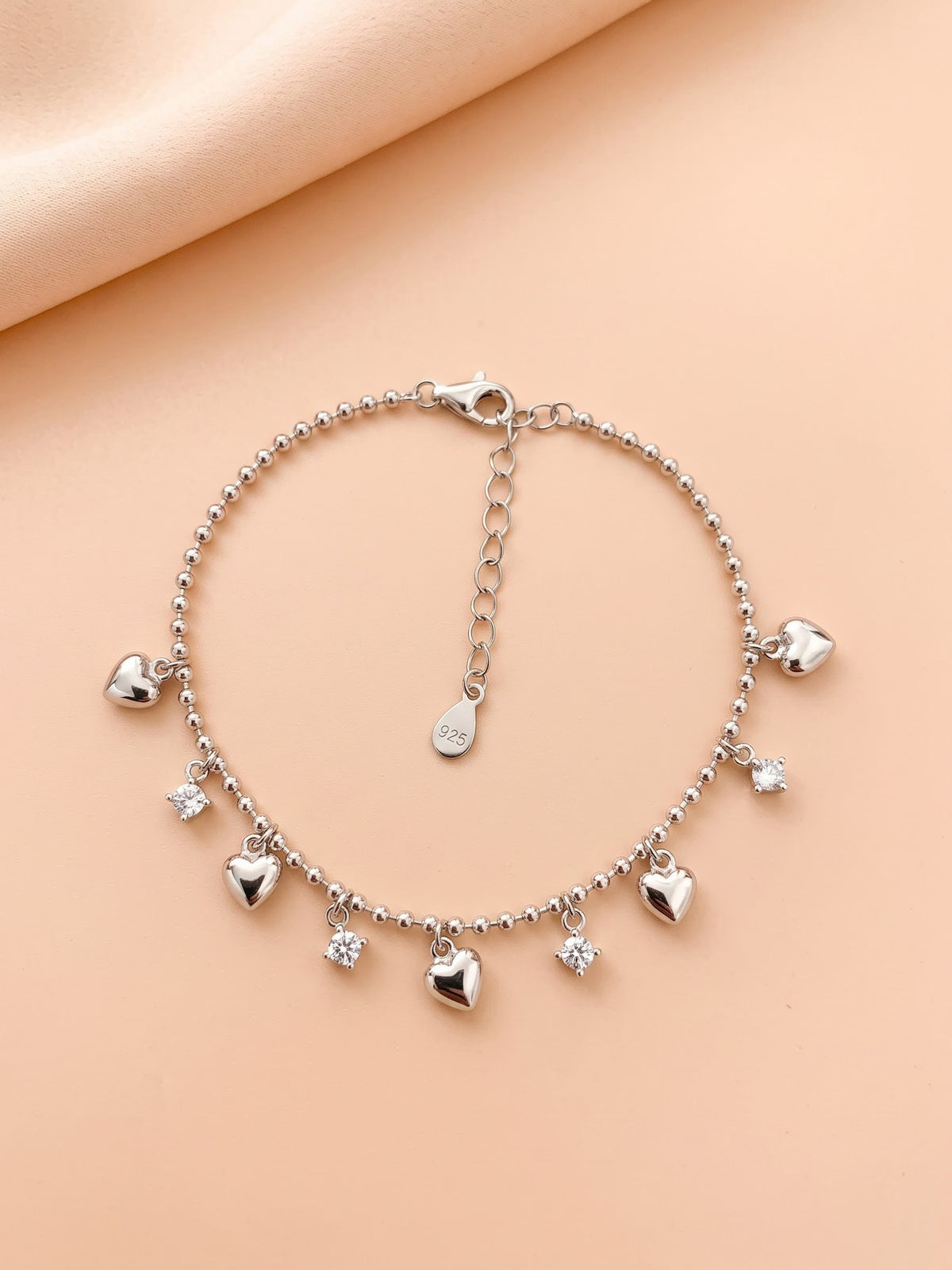 The Sweetheart Sparkle Beaded Charm Bracelet