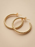 Gilded Braided C-Hoops