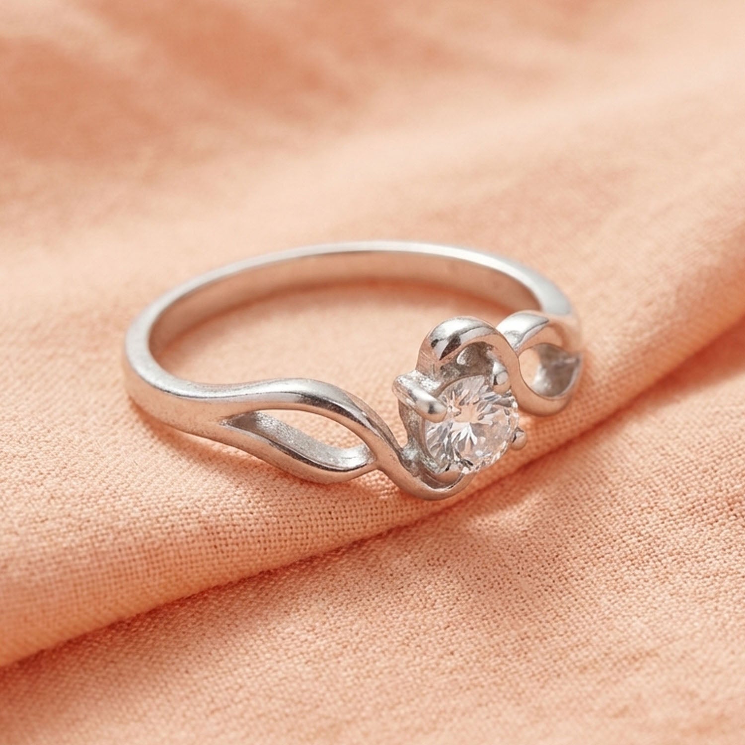 Entwined Petal Solitaire Ring