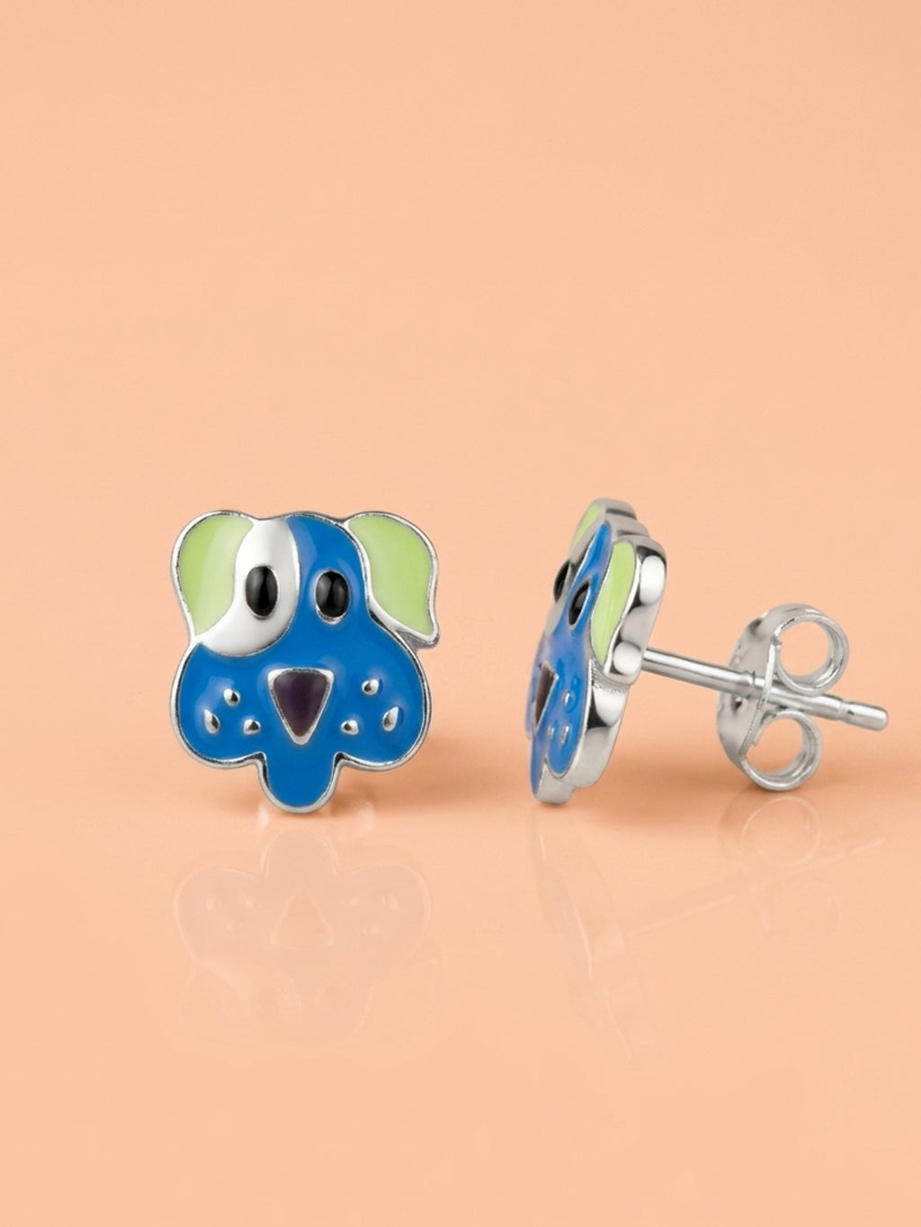Vibrant Blue & Lime Puppy Studs