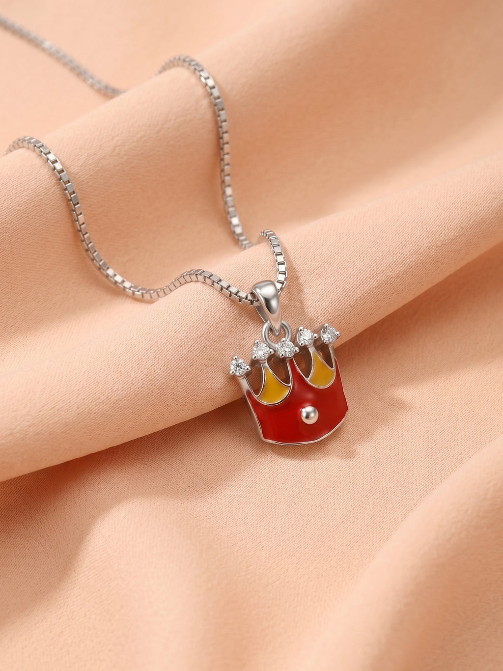 Kids Royal Enamel Crown Pendant Necklace