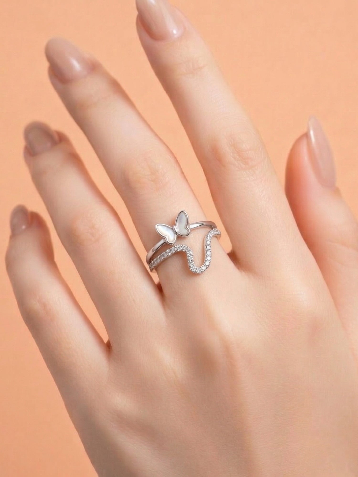 Butterfly Shimmer Layered Ring
