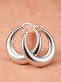 Mirror-Glaze Crescent Hoops