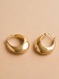 Polished Crescent Dome Hoop Earrings