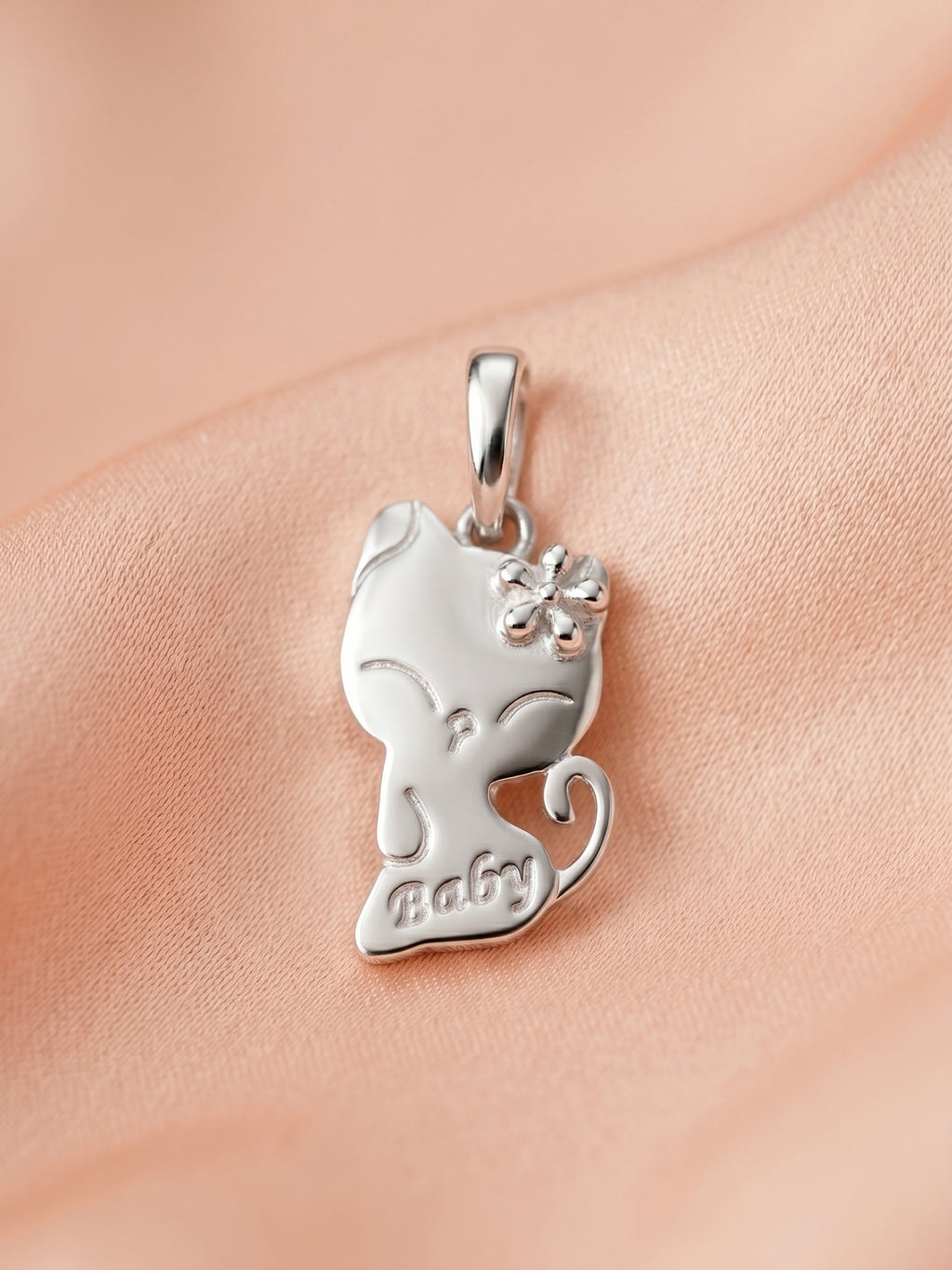Kids Sitting Kitten "Baby" Pendant