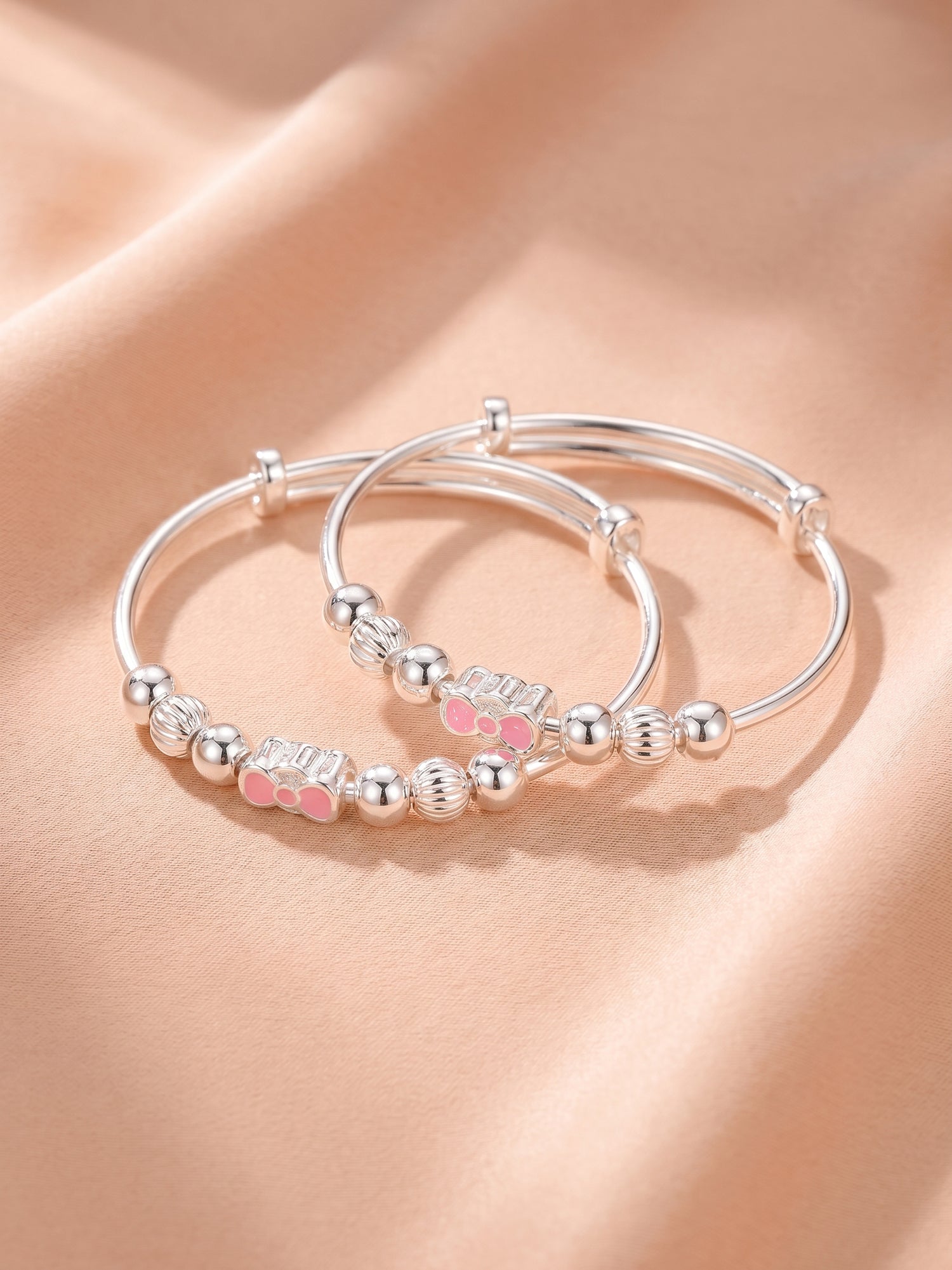 Pink Bow Kids Bangles
