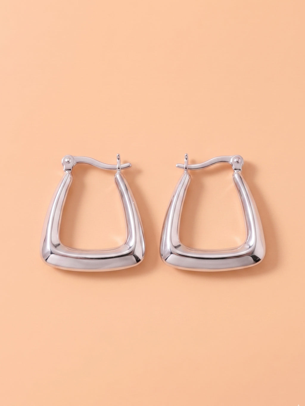 Trapezoid Sculptural Hoop Earrings