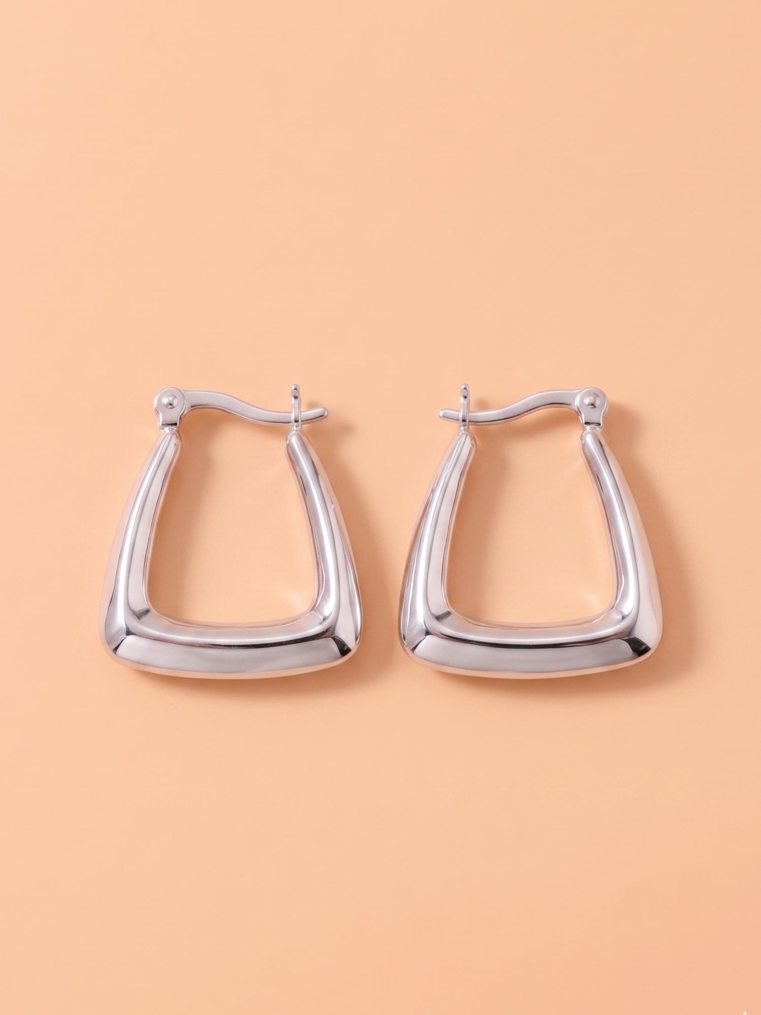 Trapezoid Sculptural Hoop Earrings